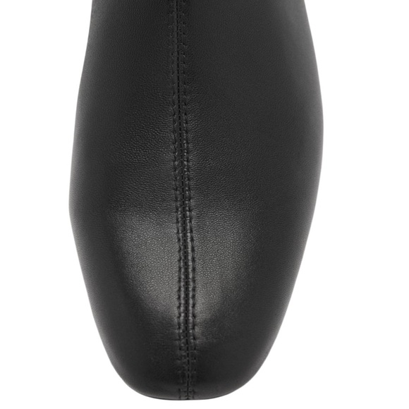 🆕 NIB MANGO Classic Black Stretch SHEEPSKIN LEATHER Booties with Low Heel Size 9 - Picture 4 of 5